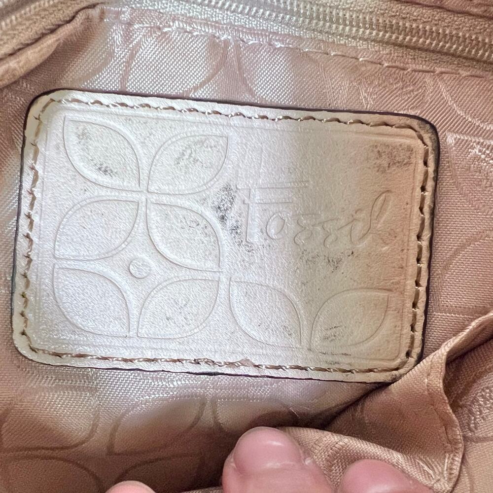 Vintage Fossil Crossbody Shoulder Bag Cream Leather Small Organizer Purse - Picture 12 of 14